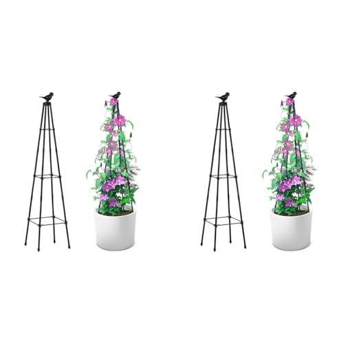 HASTHIP® 120CM Trellis for Climbing Plants Plastic Climber Support Adjustable Triangle Creeper Sticks for Clematis Roses Ivy 2PCS HASTHIP® 120CM Trellis for Climbing Plants Plastic Climber Support Adjustable Triangle Creeper Sticks for Clematis Roses Ivy 2PCS